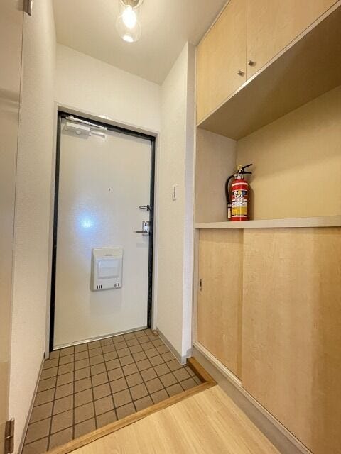 玄関:落ち着いた雰囲気の玄関です。廊下との段差があまりなく、つまづかずに靴を履いたり脱いだりできます。