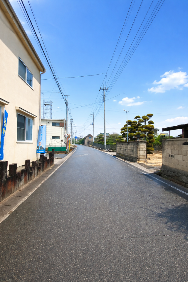 見通しの良い前面道路です。(東向き)