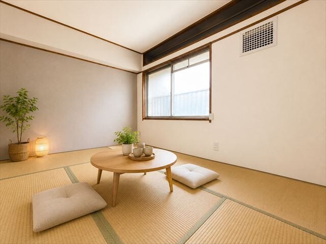 ※写真はイメージです。実際の写真に家具や調度品をCG合成したものです。家具等は販売に含まれておりません。
【柔らかであたたかな感触の畳】