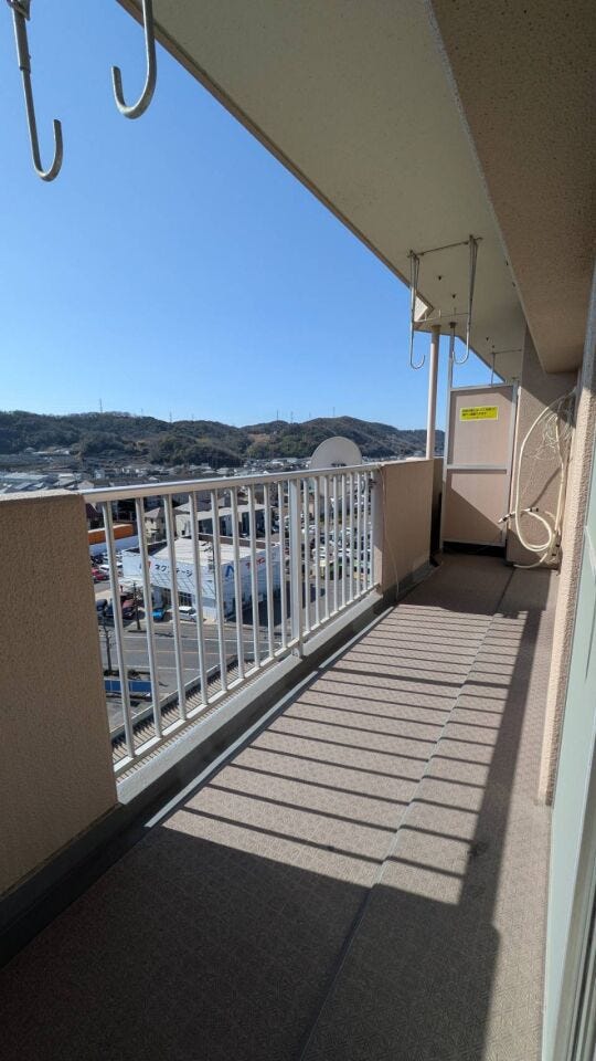 日当たり良好のバルコニー