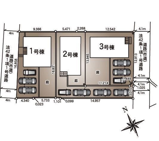 ■3号棟、車3台駐車可能■