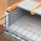 06.ベタ基礎/鉄筋コンクリート造
耐震性を発揮する鉄筋入りスラブー体基礎を採用。地面から基礎上端までの高さを400mm以上確保。