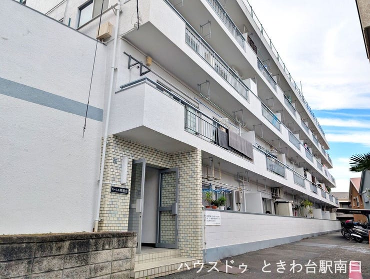 エントランス周辺は見通しがよく、出入りしやすい設計。建物管理が行き届いており、来訪者にも好印象を与える共用空間です。