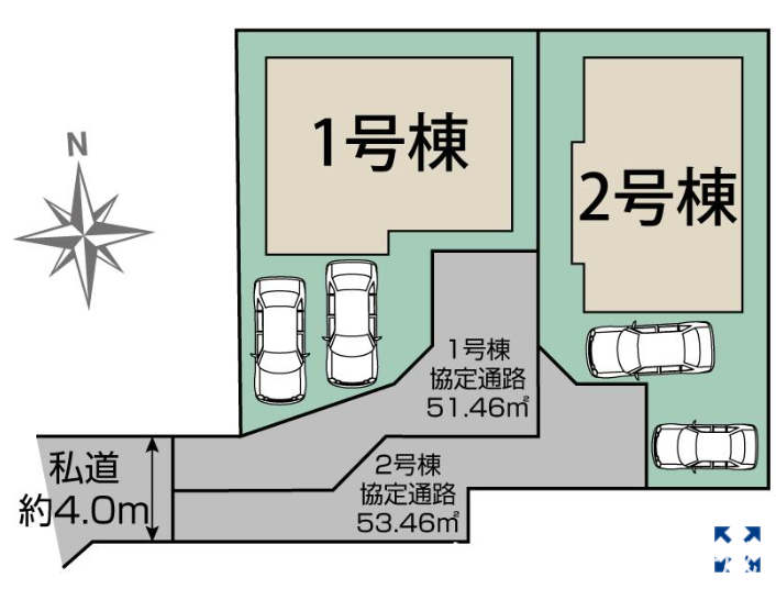 【区画図】
駐車2台可能