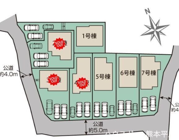 【区画図】
駐車2台+1台車種により可能です