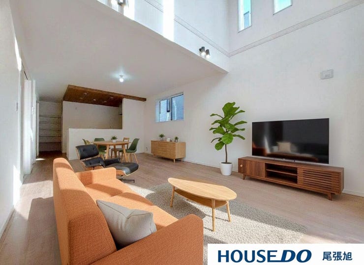 【リビング】
【家具配置イメージ/リビング】光が優しく差し込む明るいリビング♪最高の家族団らんのお時間をお過ごしいただけます♪ひろびろとしたLDKで、ソファや4人掛けテーブルを置いても使いやすい配置です。