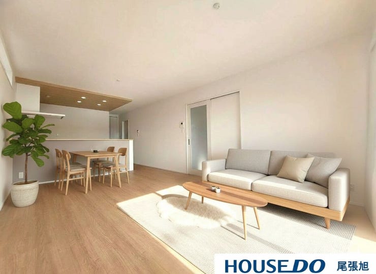 【リビング】
【家具配置イメージ/リビング】光が優しく差し込む明るいリビング♪最高の家族団らんのお時間をお過ごしいただけます♪ひろびろとしたLDKで、ソファや4人掛けテーブルを置いても使いやすい配置です。