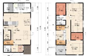 【間取り図】
中二階の2階建てのプラン例です！
ウォークインクローゼット2つと収納大容量♪