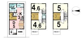 シェアハウス　建築プラン例
建物価格：1850万円
建物面積：72.05㎡
※掲載の建物プランは一例です
※建物参考価格であり、実際の建築費用は仕様・設備・面積・地盤状況により変動します