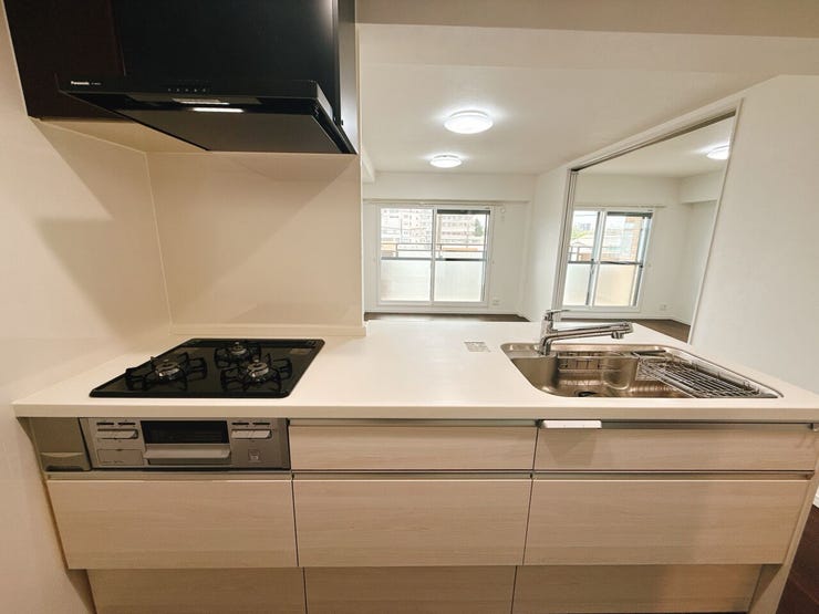 システムキッチンは調理に必要な道具を最小限の動きで取り出せるよう、使い勝手も工夫されており、収納力と収納のしやすさを同時に備えています!