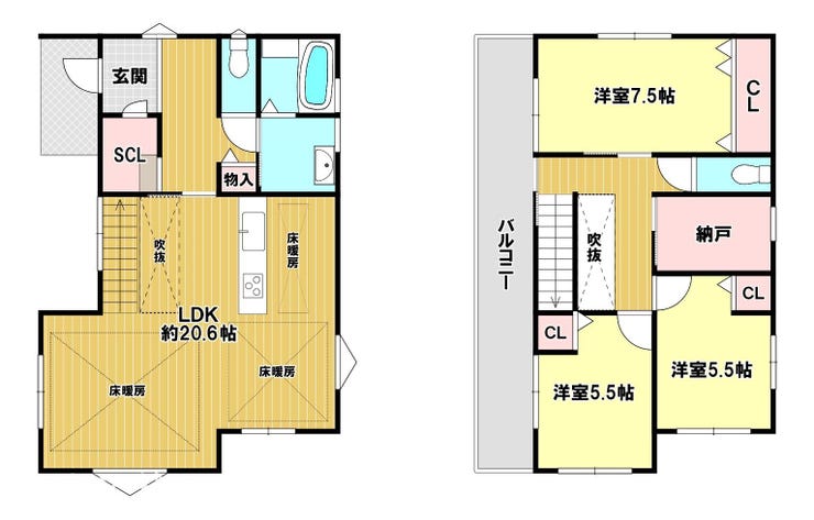 【間取り】
光と風に包まれる、開放感あふれる住まいです♪