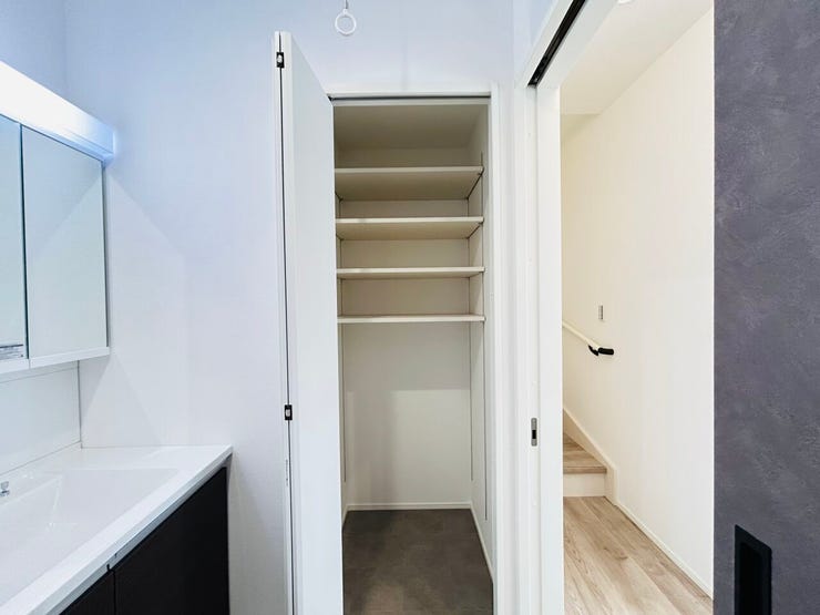 ◇洗面脱衣室の収納☆タオル類もバッチリ収納できます☆