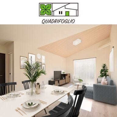 クアドリフォリオはイタリア語で“四つ葉のクローバー”を意味します。
1つ1つの葉が寄り合う姿と家族が寄り合う姿を重ね
長い歳月いかなる時も、住まう家族の笑顔が集まる平屋を目指しました