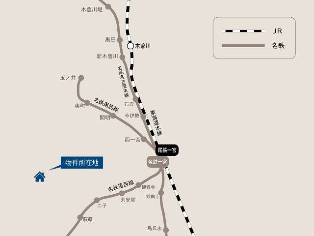 名鉄尾西線「萩原」駅まで車約9分
