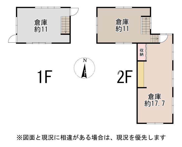 離れの倉庫の間取図