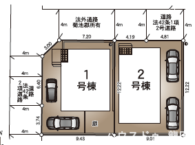 ■□■全体区画図■□■
敷地面積:112.52㎡
延床面積:93.96㎡