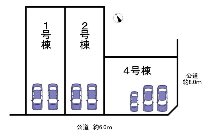 【区画図】
本物件は全3区画中の2号棟です!
並列2台の駐車が可能で、来客時にも安心です♪
前面道路が広く、車の出し入れがしやすい快適な区画で、日々の暮らしがよりスムーズになります!