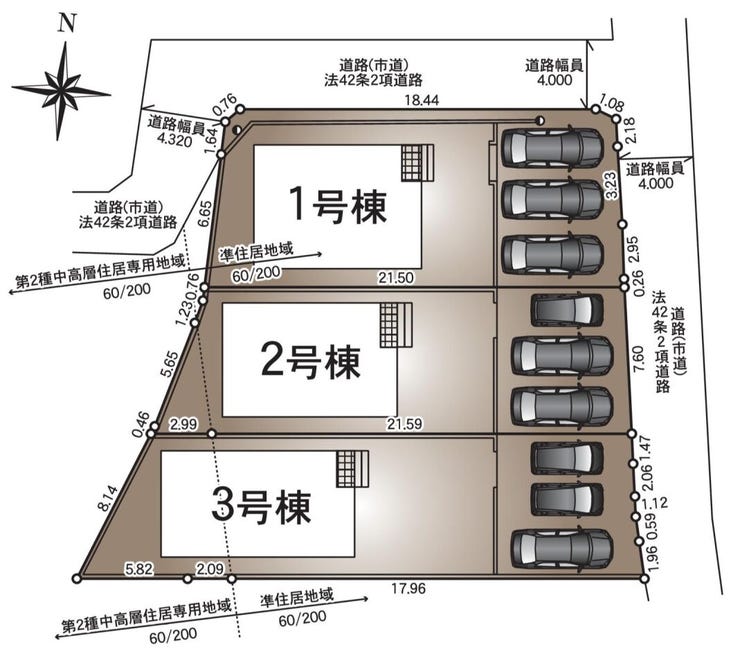 3号棟です!
駐車3台可能(車種によります)