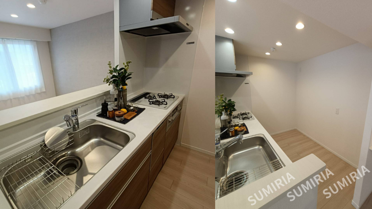 広々としたLDKに調和するキッチン
約17.3畳のリビングダイニングとつながり、料理をしながら家族の様子を見守れる快適設計。