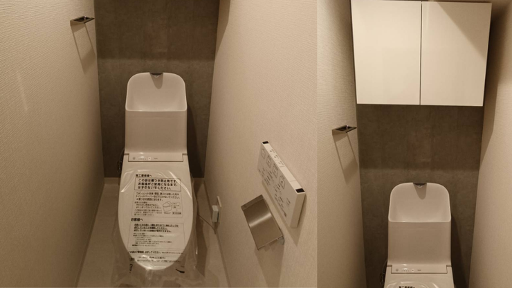 独立型で使いやすいトイレ
リビングや洋室から程よく距離があり、家族や来客も気兼ねなく使える独立空間。