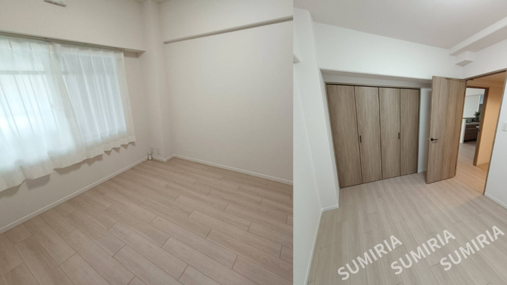 主寝室に最適な広さ
約7畳の広さでベッドや収納家具を置いてもゆとりがあり、快適に過ごせる落ち着いた空間。