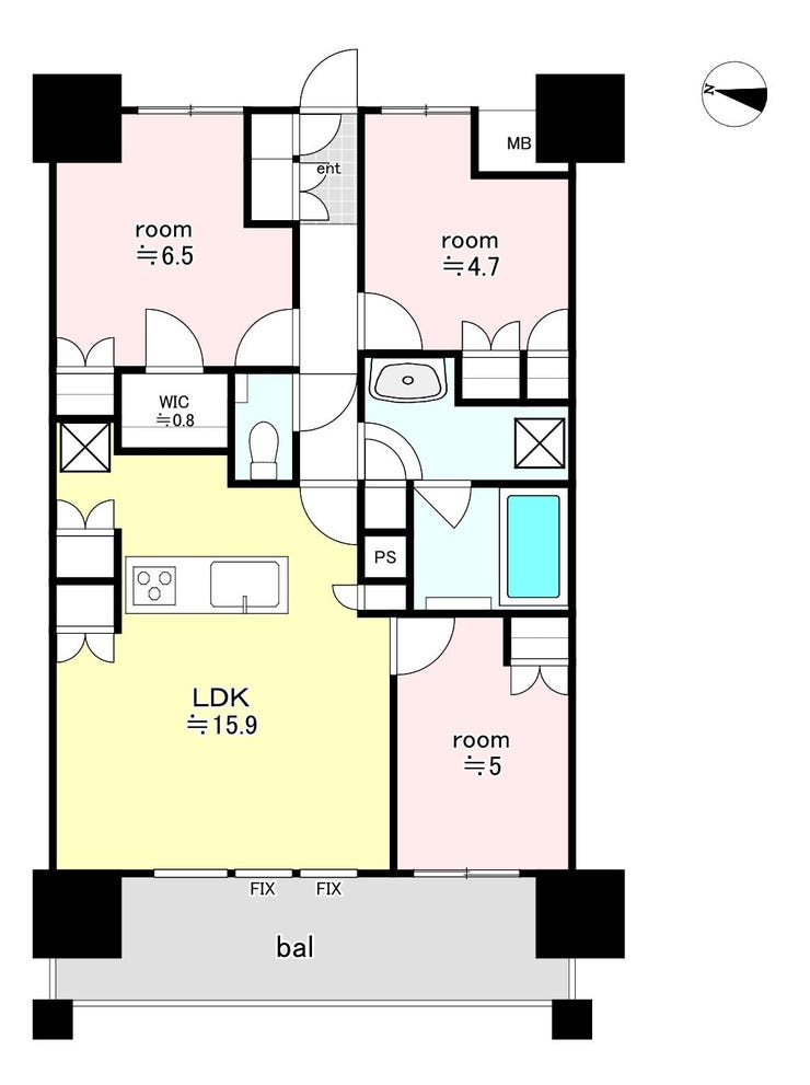 【間取り】
パークシティ小岩の間取りです