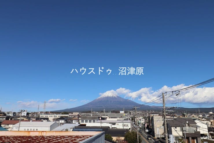 屋上より見た富士山