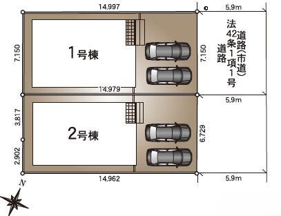 ■1号棟、車2台駐車可能■