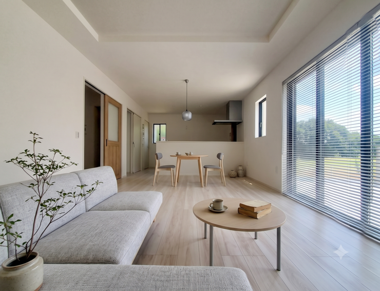 【Living】こちらの画像はAIによる家具イメージです。お部屋の雰囲気を感じてみてください♪