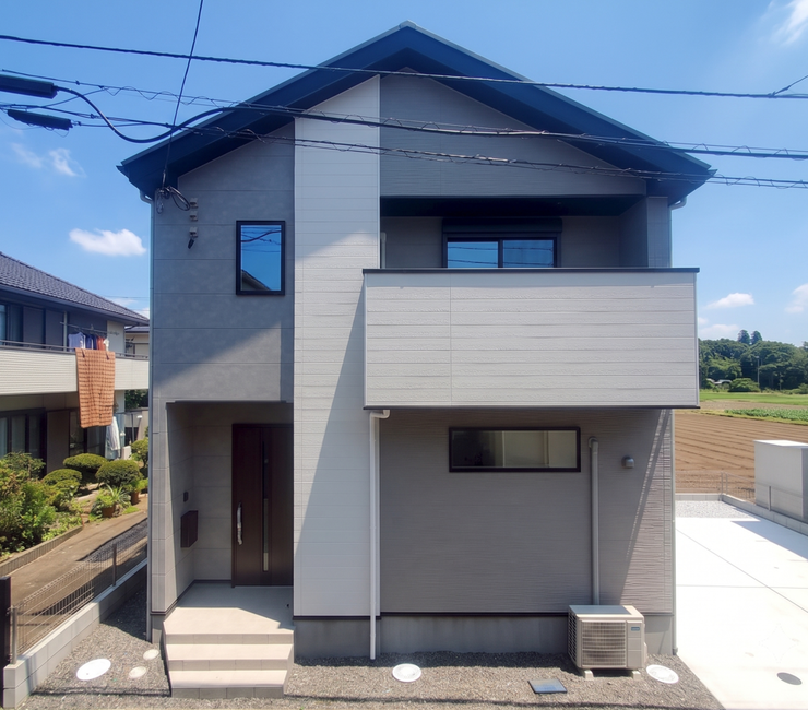 【Exterior】落ち着きのあるシンプルな外観で、長く愛せる住まいに仕上がっています。