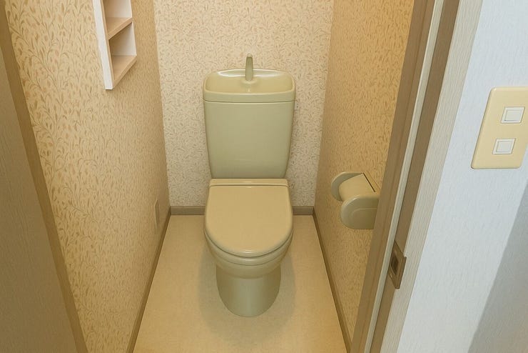 【Toilet】2階トイレ※居住中につき、写真内の家具・荷物はCG処理にて消去しております。実際とは異なる場合がございますので、現況を優先とさせていただきます。