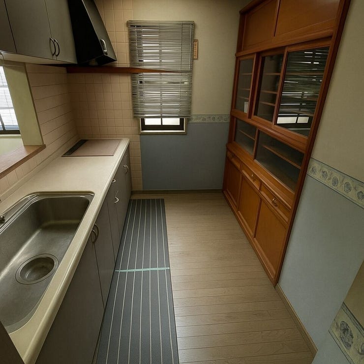 【Kitchen】※居住中につき、写真内の家具・荷物はCG処理にて消去しております。実際とは異なる場合がございますので、現況を優先とさせていただきます。