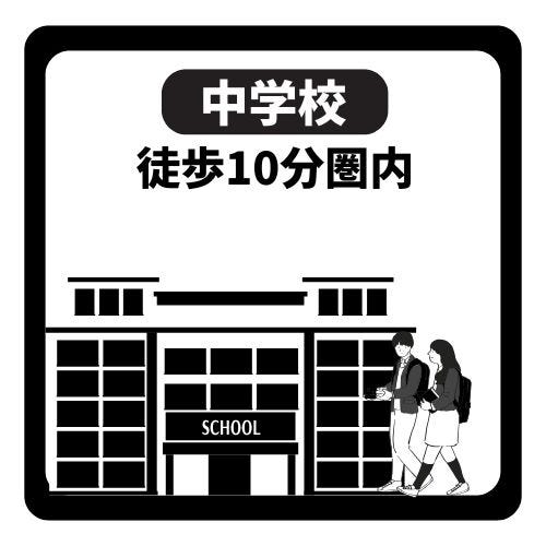 篠岡中学校まで徒歩6分(約450m)
中学校まで徒歩10分以内。お子さまの通学も安心です。