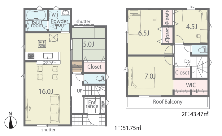 【間取り】
4LDK
土地:135.64㎡(41.03坪)
建物:95.22㎡(28.80坪)