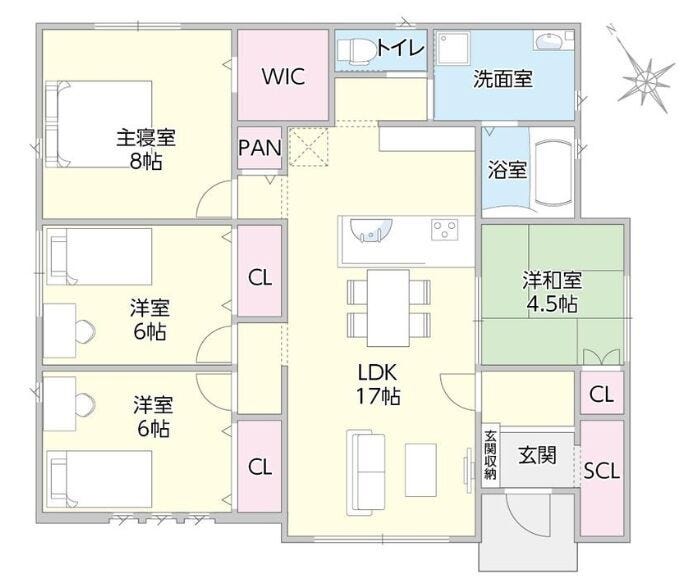 (1号棟)価格3380万円、4LDK、土地面積240.78m2、建物面積97.3m2
