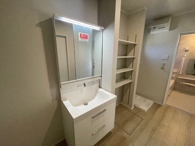 洗面所に収納スペースが確保されているので、散らかることなくしっかりと片付きます!