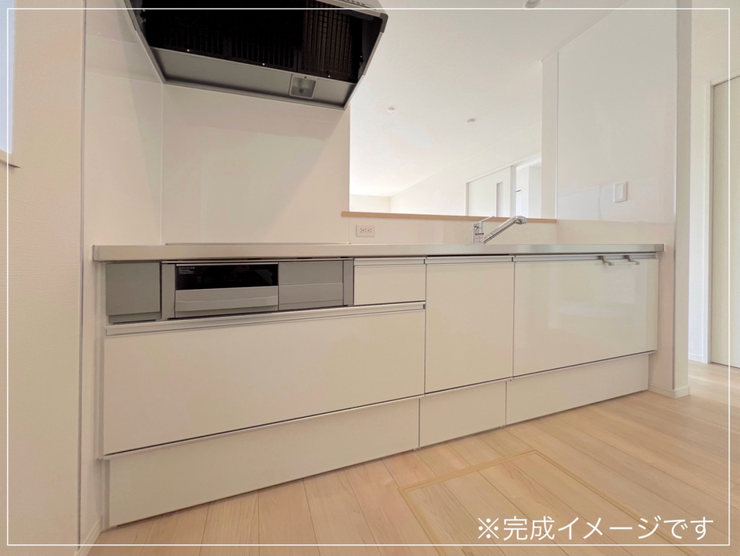 キッチンとLDがゆるやかにつながる、開放感のあるつくり