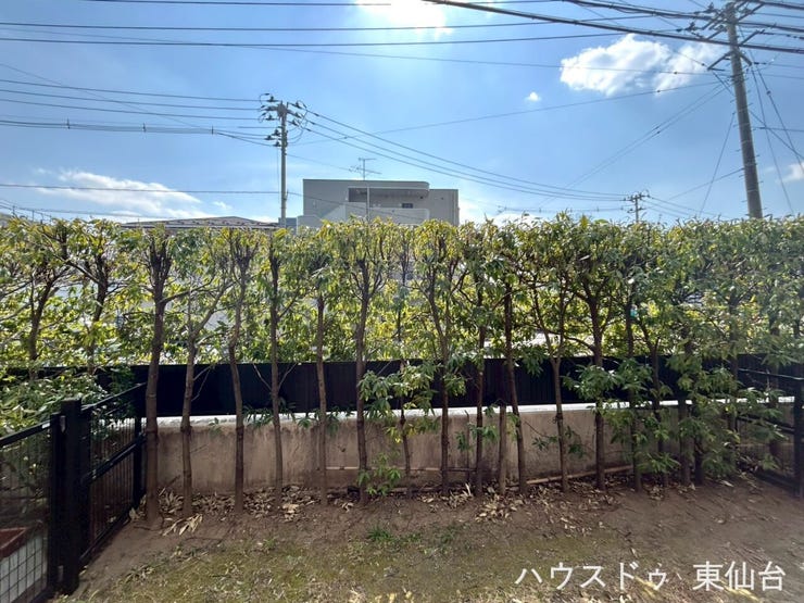 植え込みがあるので目線を遮りプライベート空間を確保できます!