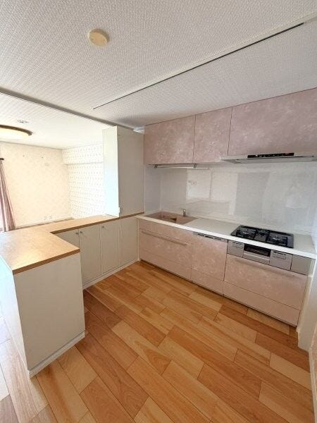 作業スペースがしっかりとれた広いキッチンで、料理もしやすいです!