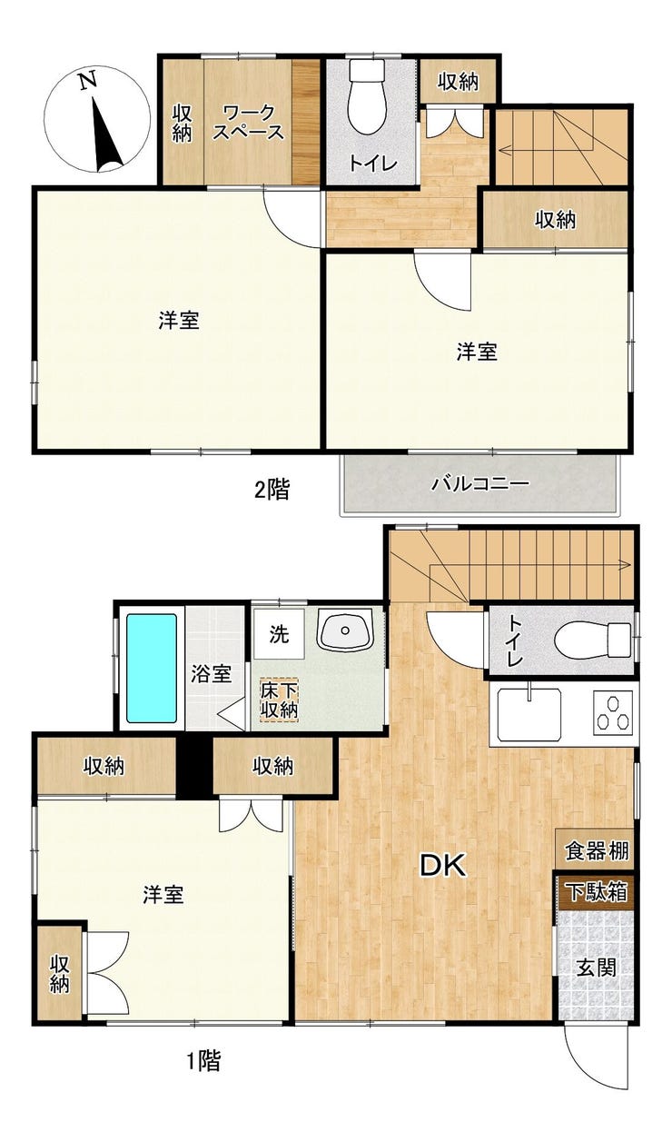 【間取り】
■使いやすい3DKの間取り♪
→南西向きバルコニー付で陽当たり良好♪
→全居室2面採光の明るい設計
→集中できるワークスペース付!在宅ワークや趣味の部屋等マルチに活用します♪