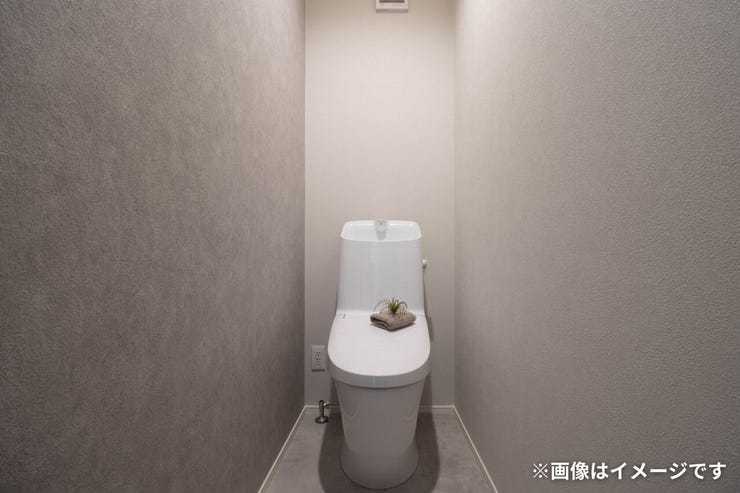 写真はイメージです。
ウォシュレットリモコン付き。2連トイレットペーパーホルダー・タオル掛けもついています。アクセントクロスがおしゃれです。