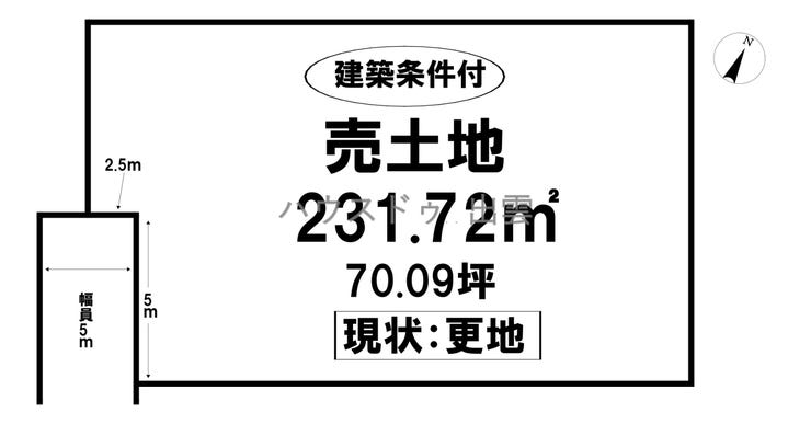 【区画図】
平家を建てても駐車場が余裕を持ってとれる広さの土地です。利便性の良い立地です。