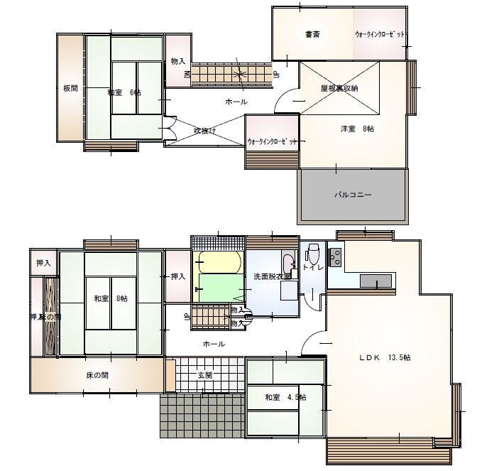 【間取り】
2009年6月のリフォームにより浴槽,キッチン位置が変更になっております。現況優先とさせていただきます。