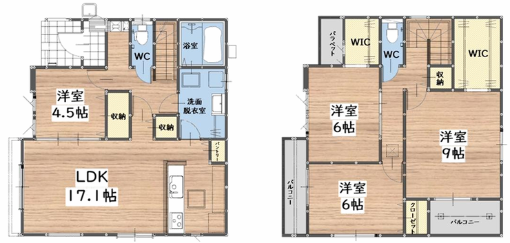 【間取り】
総合病院の那珂川病院が徒歩5分と利便性が高く、
最寄り駅が井尻駅のため都市圏に行くのもラクラクの老司で新築戸建が登場しました!