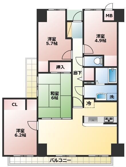 【間取り】
■210号室、4LDK■