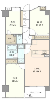 【間取り】
LDK約13帖に加え全居室収納付きの3LDK。ウォークインクローゼットやパントリーなど収納充実で、家族でもゆとりある暮らしが可能です。