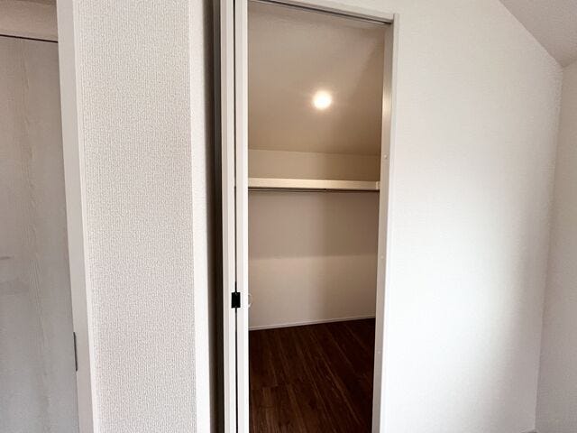 ウォークインクローゼット:うれしい照明付き。ハンガーパイプ付きでお洋服をさっと掛けて収納しておけます
