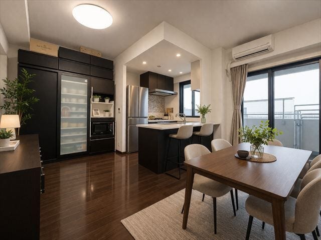 【リビング】
※写真はイメージです。
実際の写真に家具や調度品をCG合成したものです。
(家具等は販売に含まれておりません。)