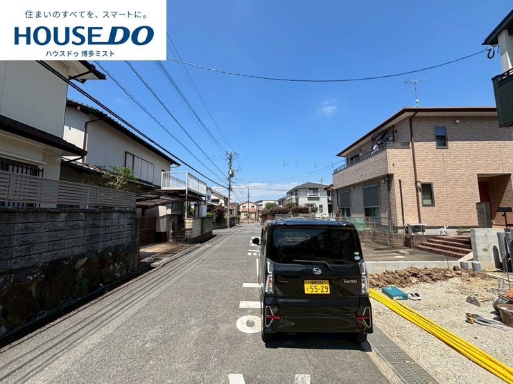 【糟屋郡須惠町上須恵 新築戸建て】■駐車スペース3台分■須恵第一小学校まで歩7分(7月10日撮影)