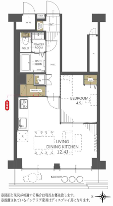 【間取り】
LDK約12.4帖の使いやすい1LDK。生活動線が良く、単身や二人暮らしにもおすすめの間取りです。